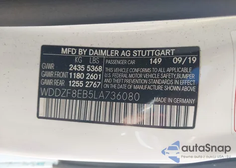 2020 Mercedes-Benz E 350 4Matic from USA, damaged, VIN WDDZF8EB5LA736080